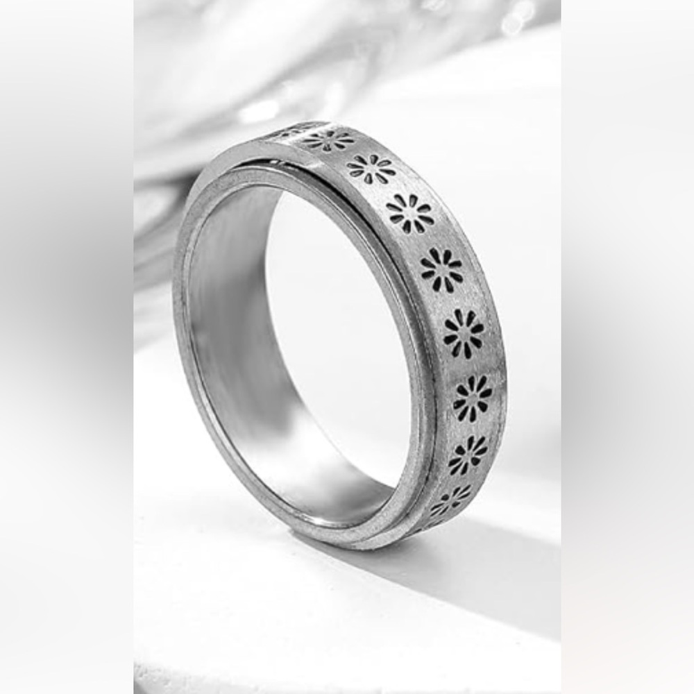 Stainless Steel Silver Spin Ring